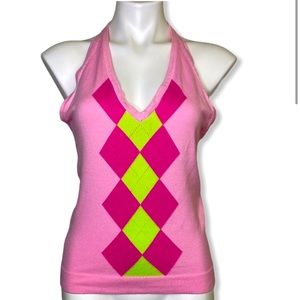 Lilly Pulitzer Pink Diamond Patterned Halter Top